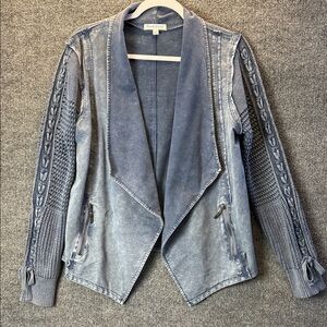 NorthStyle Draped Terry Washed Blue Women's Jacket Large